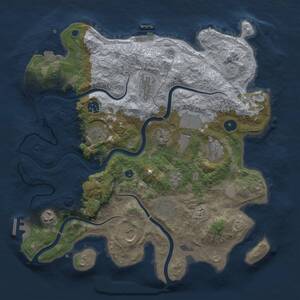 Thumbnail Rust Map: Procedural Map, Size: 3750, Seed: 407529783, 15 Monuments