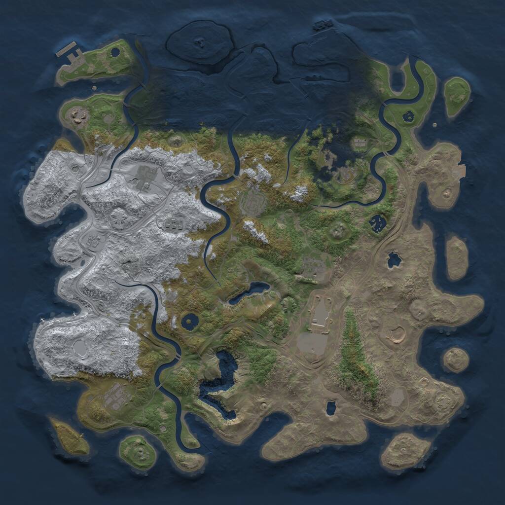 Rust Map: Procedural Map, Size: 4500, Seed: 1760, 16 Monuments