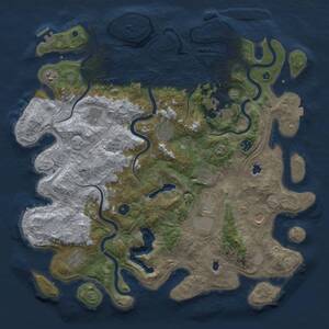 Thumbnail Rust Map: Procedural Map, Size: 4500, Seed: 1760, 16 Monuments