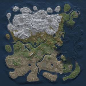 Thumbnail Rust Map: Procedural Map, Size: 4500, Seed: 231517332, 17 Monuments