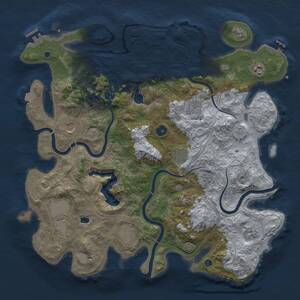 Thumbnail Rust Map: Procedural Map, Size: 4250, Seed: 18399, 15 Monuments