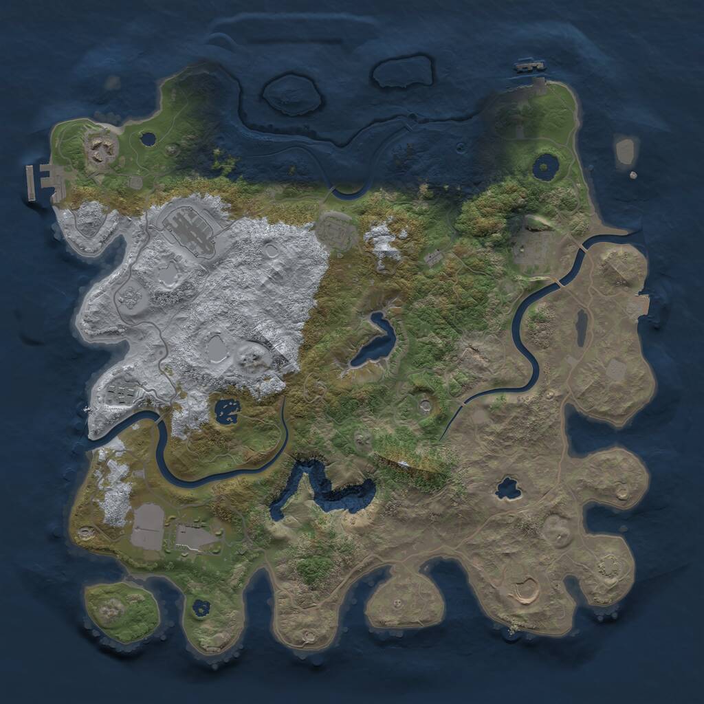 Rust Map: Procedural Map, Size: 4000, Seed: 1952980102, 14 Monuments