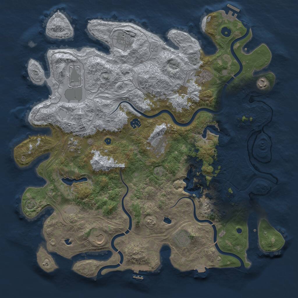 Rust Map: Procedural Map, Size: 4500, Seed: 1557103112, 16 Monuments