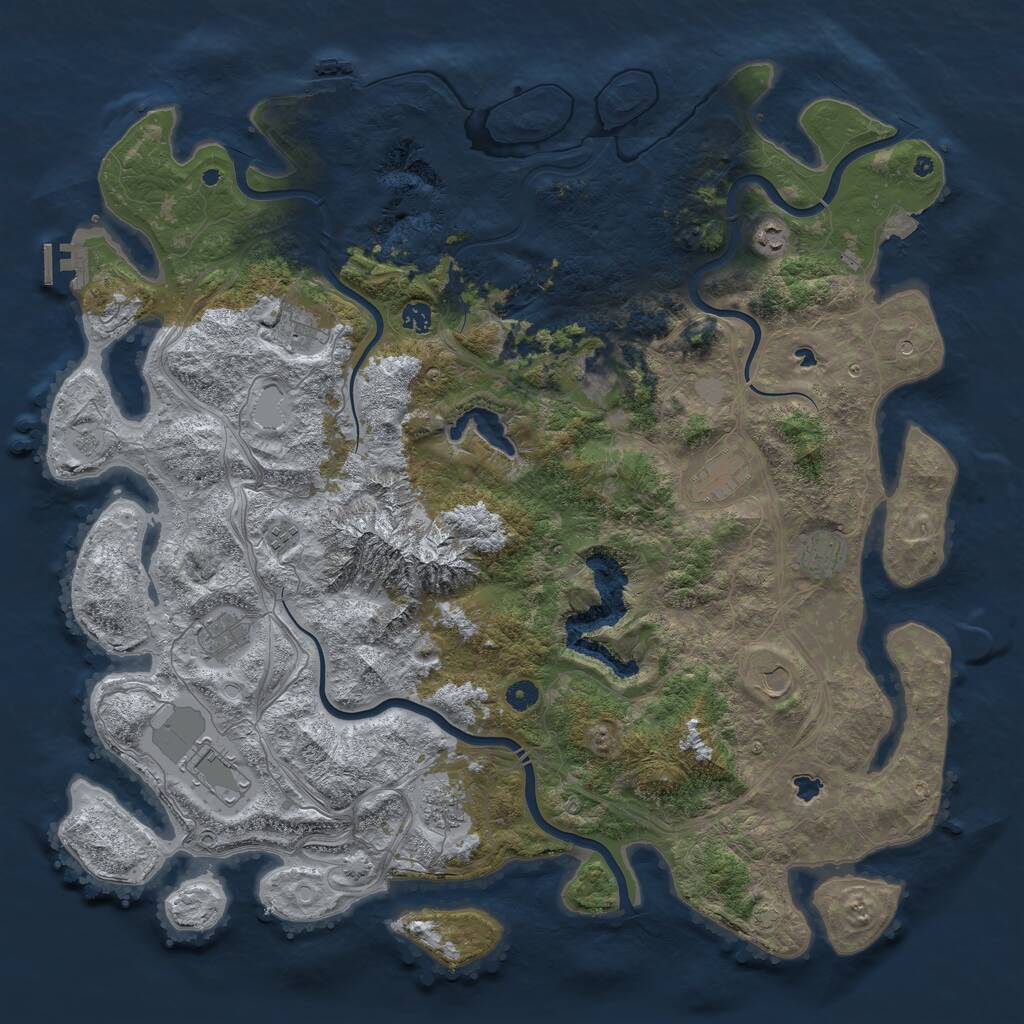 Rust Map: Procedural Map, Size: 5000, Seed: 917975813, 17 Monuments