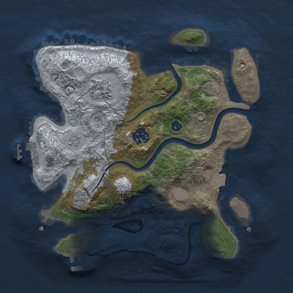 Rust Map: Procedural Map, Size: 2750, Seed: 812354, 9 Monuments