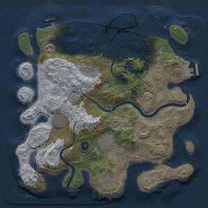 Thumbnail Rust Map: Procedural Map, Size: 3500, Seed: 2102706491, 15 Monuments