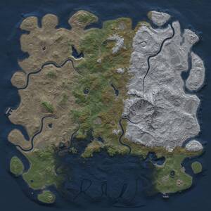 Thumbnail Rust Map: Procedural Map, Size: 6000, Seed: 26020520, 17 Monuments