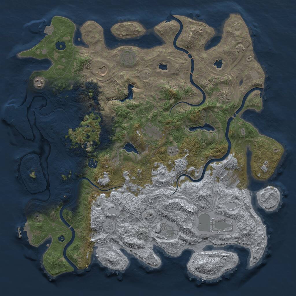 Rust Map: Procedural Map, Size: 4500, Seed: 922067335, 16 Monuments