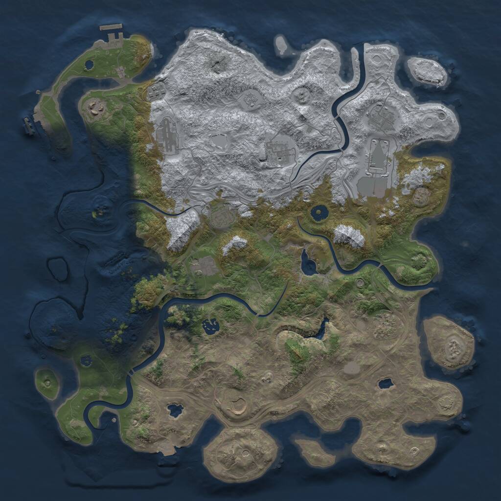 Rust Map: Procedural Map, Size: 4500, Seed: 1665241458, 17 Monuments