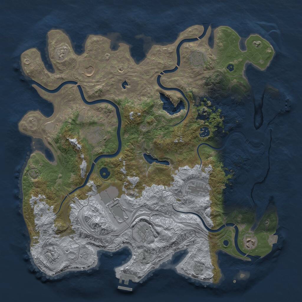 Rust Map: Procedural Map, Size: 4250, Seed: 1793384724, 16 Monuments