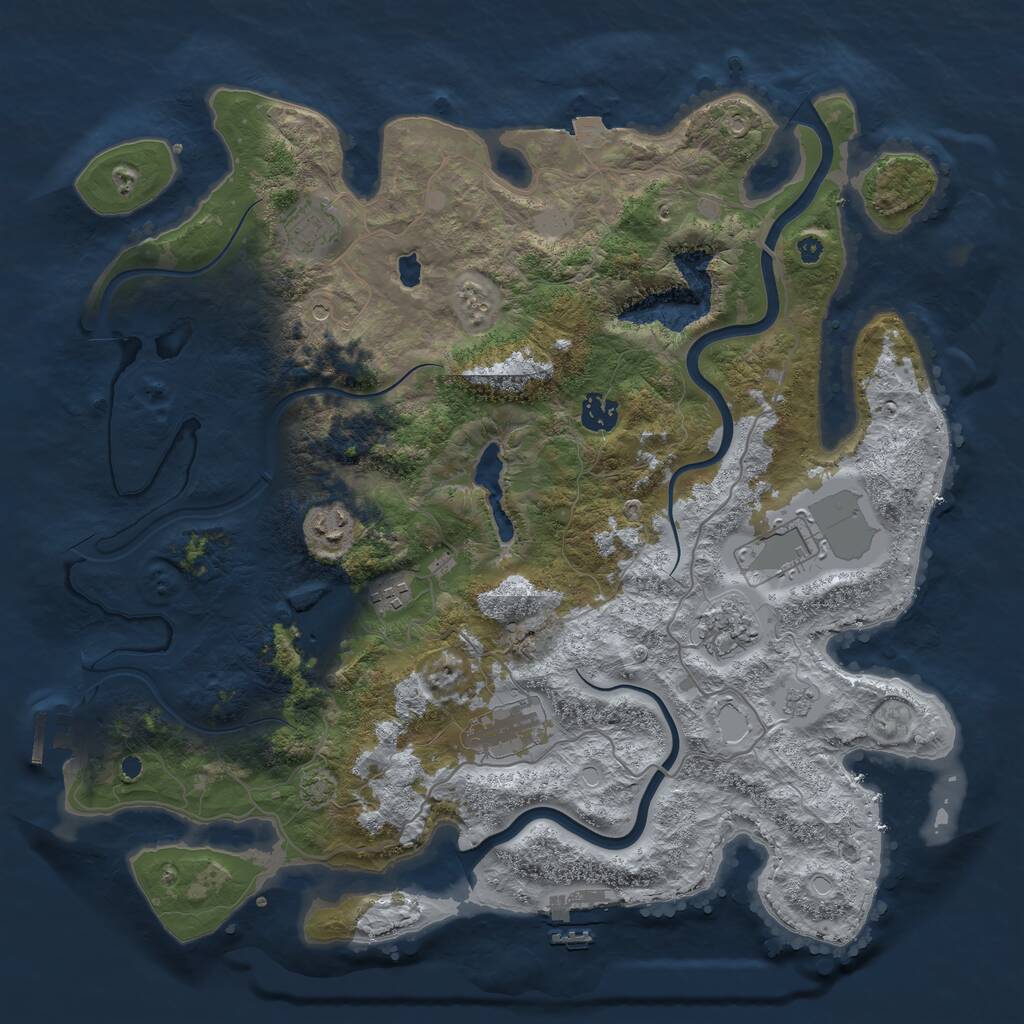 Rust Map: Procedural Map, Size: 4000, Seed: 239, 14 Monuments