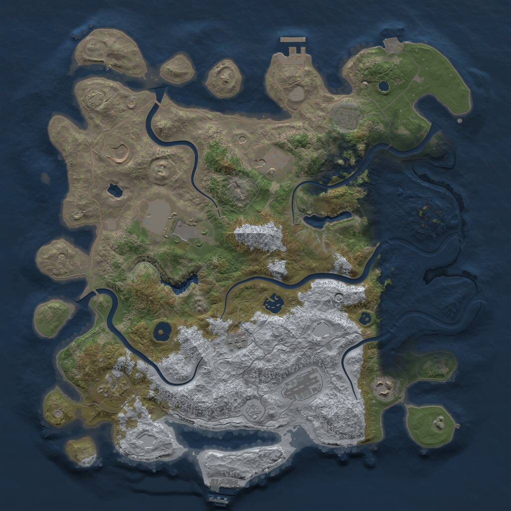 Rust Map: Procedural Map, Size: 4100, Seed: 3113, 15 Monuments