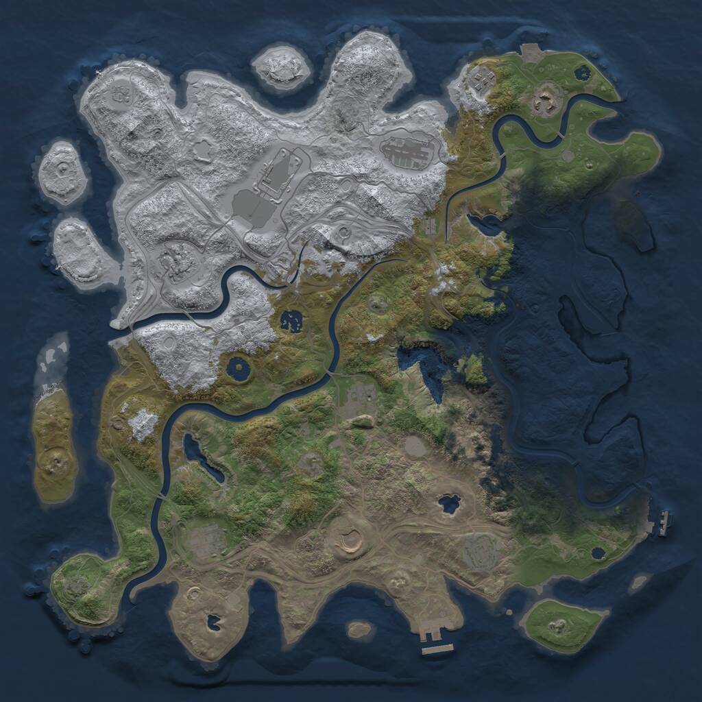 Rust Map: Procedural Map, Size: 4500, Seed: 15789, 16 Monuments