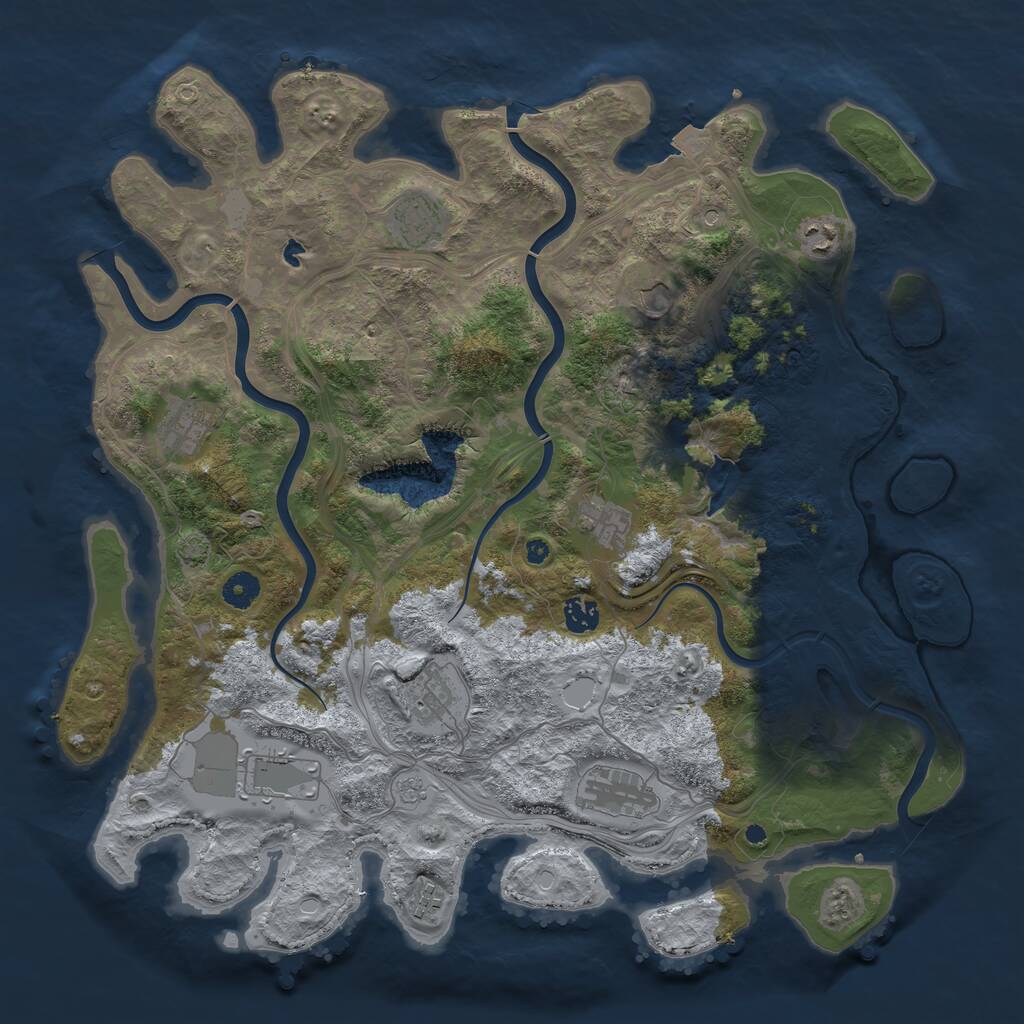 Rust Map: Procedural Map, Size: 4250, Seed: 223762133, 14 Monuments