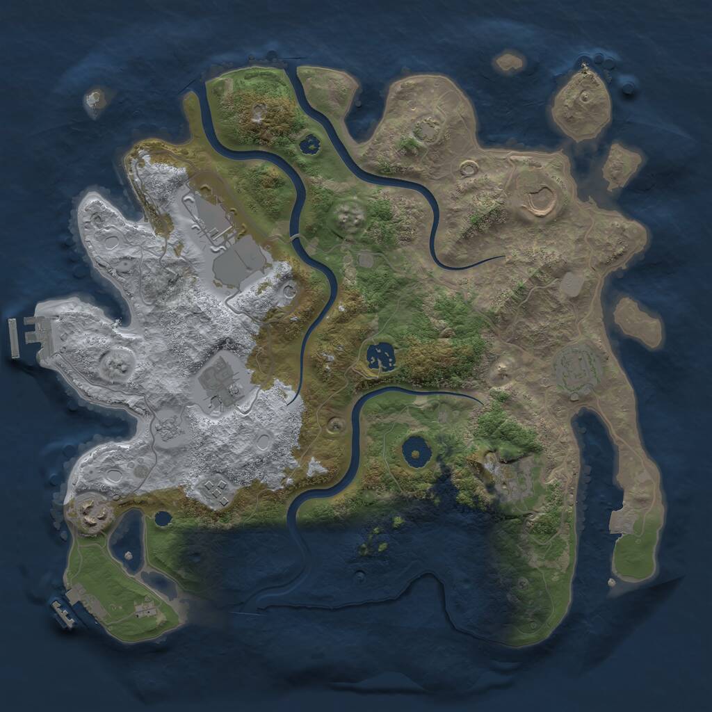 Rust Map: Procedural Map, Size: 3600, Seed: 557732178, 14 Monuments