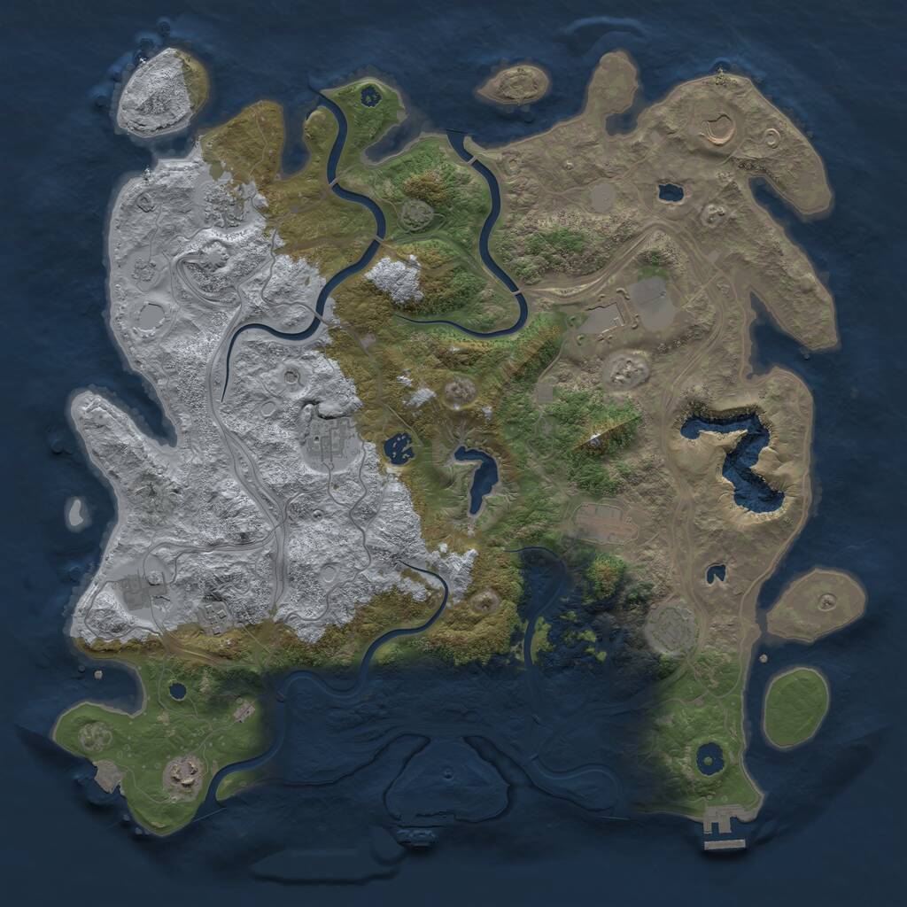 Rust Map: Procedural Map, Size: 4500, Seed: 173995794, 16 Monuments