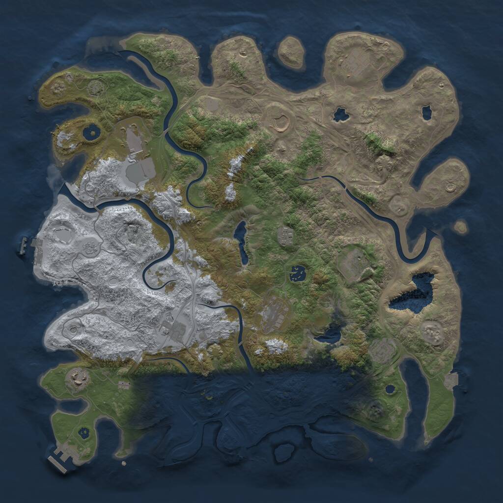Rust Map: Procedural Map, Size: 4500, Seed: 569611830, 16 Monuments