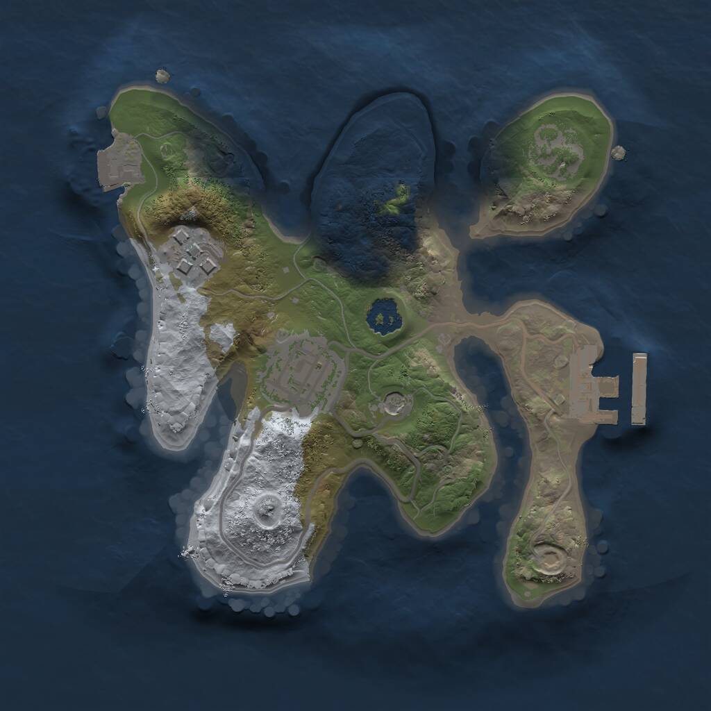 Rust Map: Procedural Map, Size: 2000, Seed: 855832203, 5 Monuments