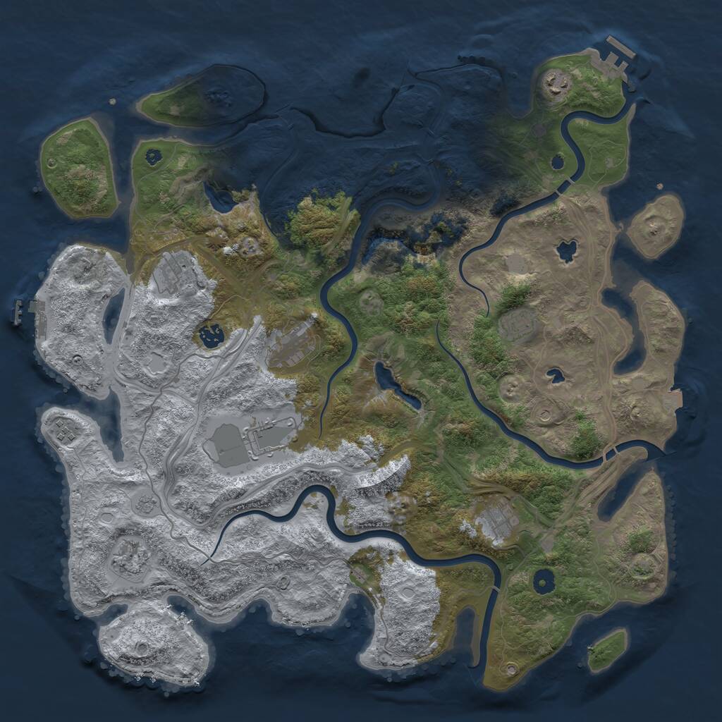 Rust Map: Procedural Map, Size: 4500, Seed: 32539, 15 Monuments