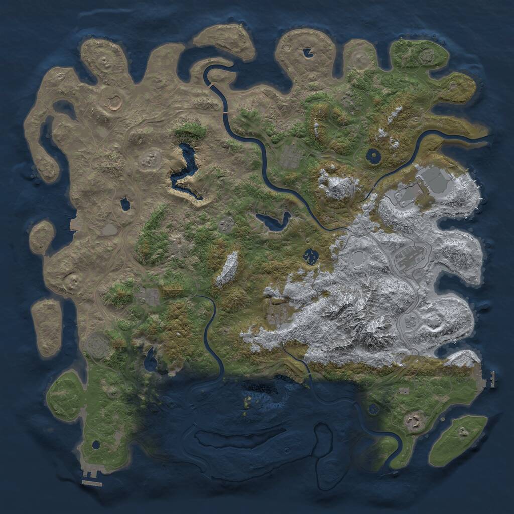 Rust Map: Procedural Map, Size: 5111, Seed: 381083188, 17 Monuments