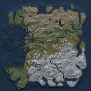 Thumbnail Rust Map: Procedural Map, Size: 5000, Seed: 54828611, 16 Monuments