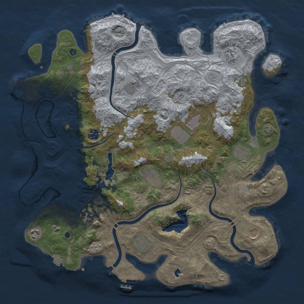 Rust Map: Procedural Map, Size: 4250, Seed: 880670904, 17 Monuments