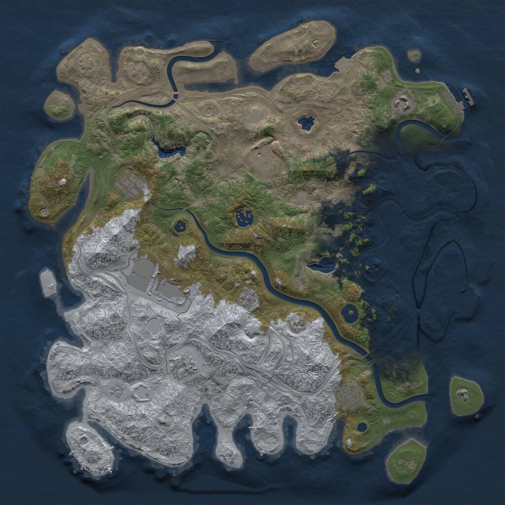 Rust Map: Procedural Map, Size: 4250, Seed: 11506798, 14 Monuments