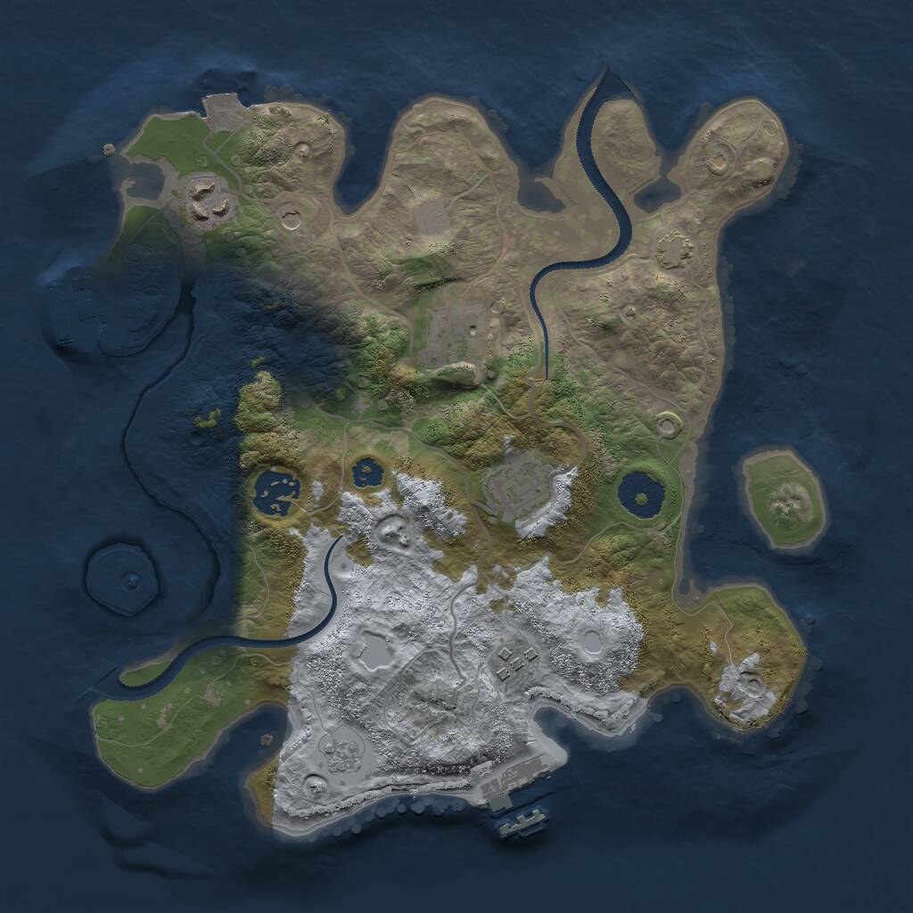 Rust Map: Procedural Map, Size: 3000, Seed: 1670250074, 11 Monuments