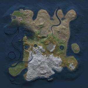 Thumbnail Rust Map: Procedural Map, Size: 3000, Seed: 1670250074, 11 Monuments