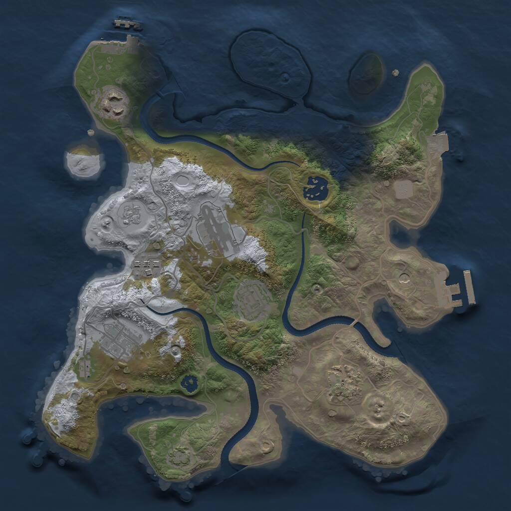 Rust Map: Procedural Map, Size: 3000, Seed: 809567985, 13 Monuments