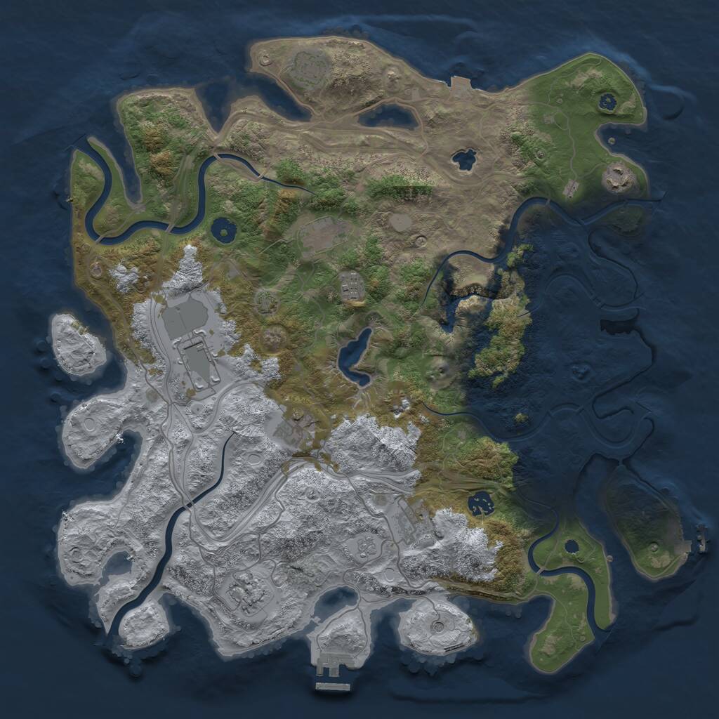 Rust Map: Procedural Map, Size: 4250, Seed: 648471308, 15 Monuments
