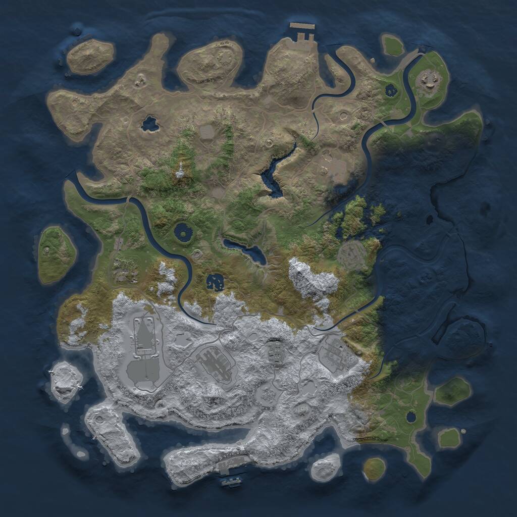 Rust Map: Procedural Map, Size: 4200, Seed: 1638555372, 15 Monuments