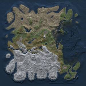 Thumbnail Rust Map: Procedural Map, Size: 4500, Seed: 100785980, 16 Monuments