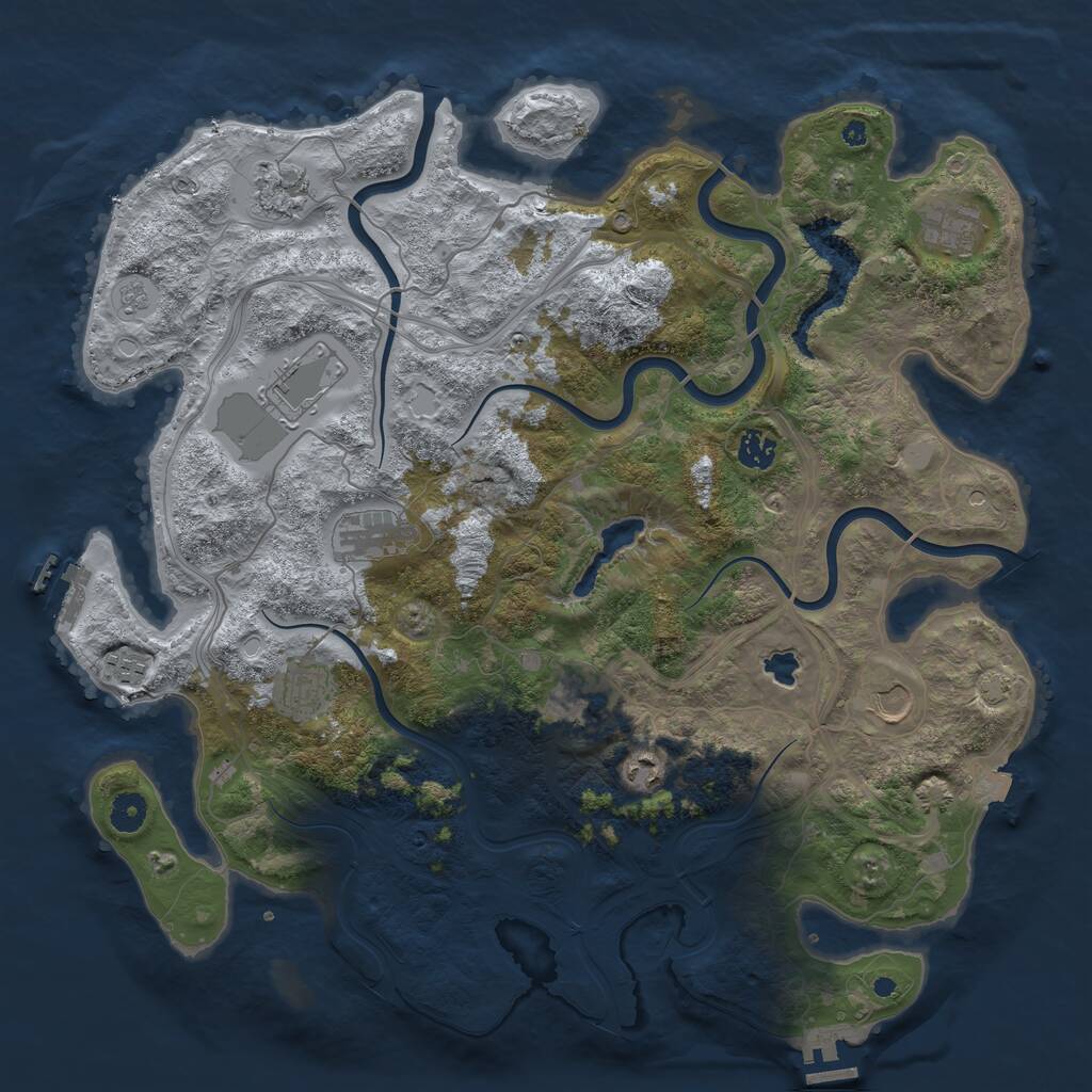 Rust Map: Procedural Map, Size: 4250, Seed: 484892875, 16 Monuments