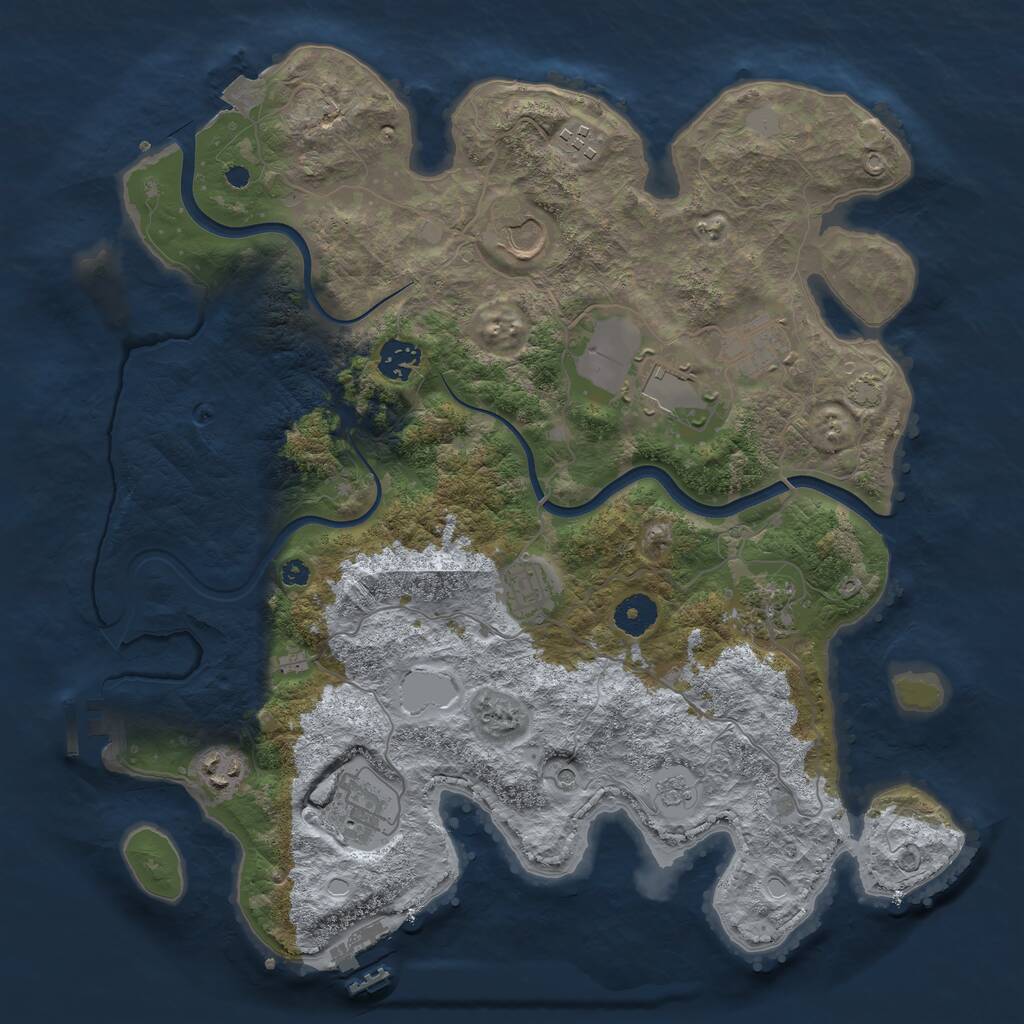 Rust Map: Procedural Map, Size: 3750, Seed: 545678653, 15 Monuments