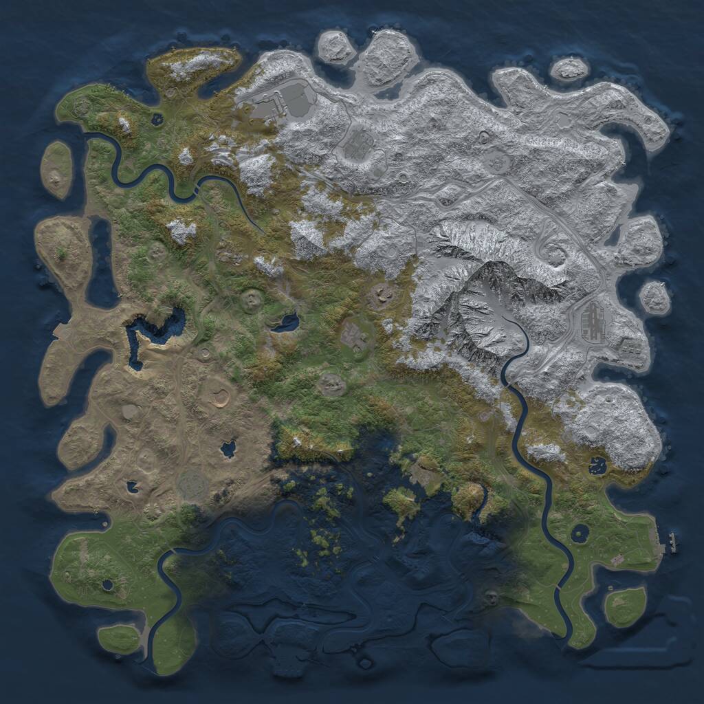 Rust Map: Procedural Map, Size: 5700, Seed: 1396692574, 17 Monuments