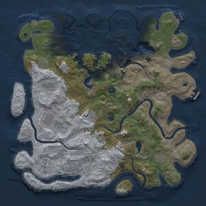 Thumbnail Rust Map: Procedural Map, Size: 4500, Seed: 1136758295, 16 Monuments