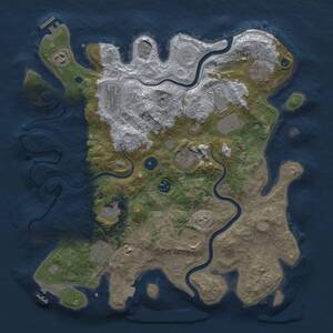 Thumbnail Rust Map: Procedural Map, Size: 3842, Seed: 893474979, 16 Monuments