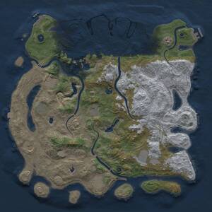 Thumbnail Rust Map: Procedural Map, Size: 4500, Seed: 1336210308, 17 Monuments
