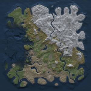 Thumbnail Rust Map: Procedural Map, Size: 5000, Seed: 969452350, 16 Monuments