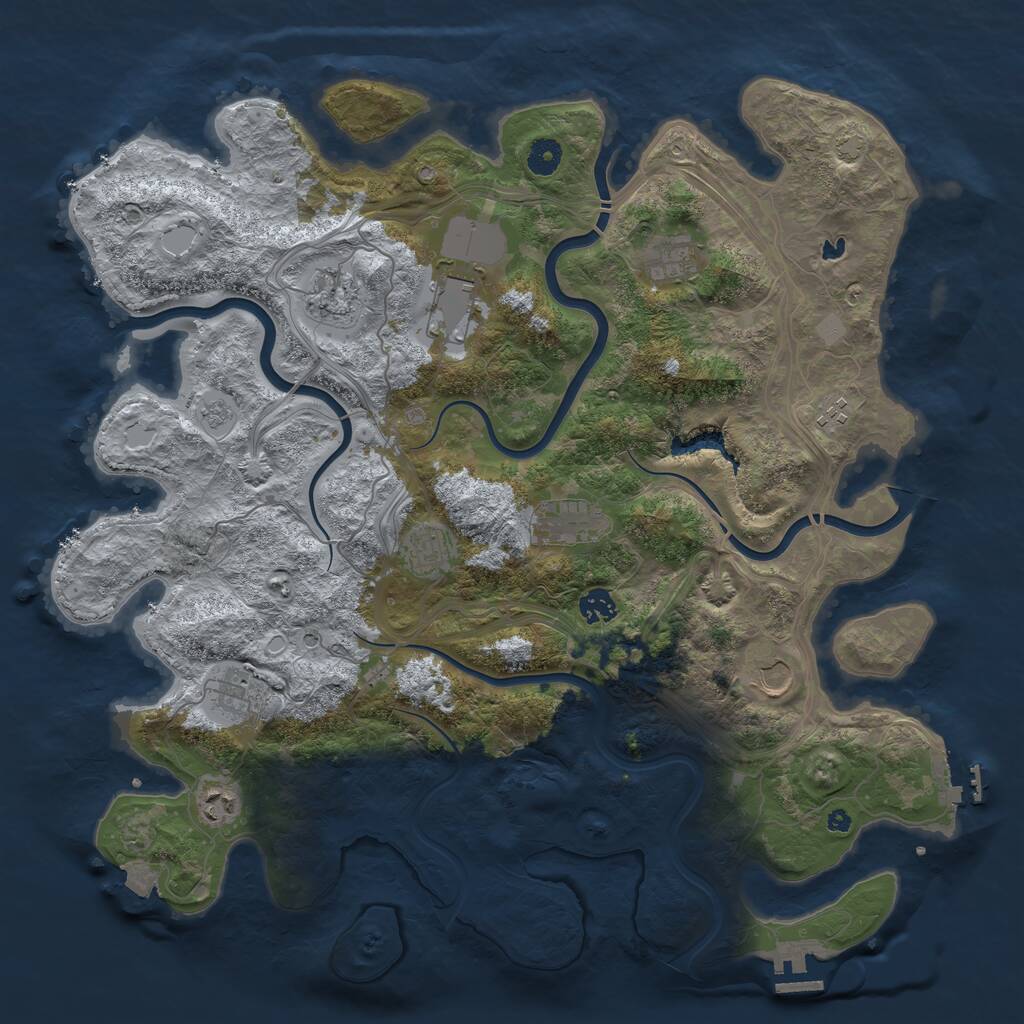 Rust Map: Procedural Map, Size: 4300, Seed: 1892566746, 16 Monuments