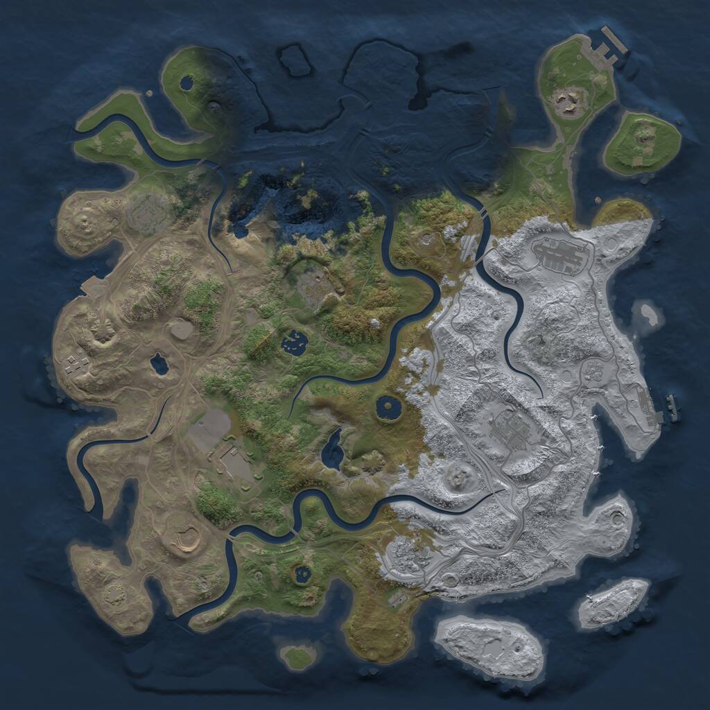 Rust Map: Procedural Map, Size: 4250, Seed: 424731082, 16 Monuments