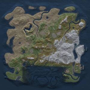 Thumbnail Rust Map: Procedural Map, Size: 4500, Seed: 47062381, 17 Monuments