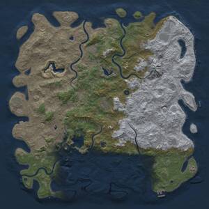 Thumbnail Rust Map: Procedural Map, Size: 6000, Seed: 73791, 17 Monuments