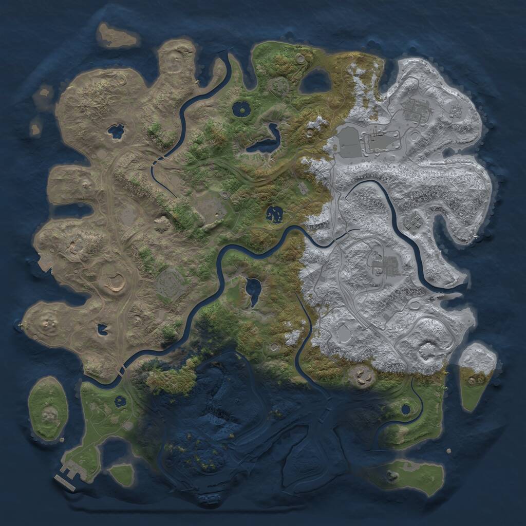 Rust Map: Procedural Map, Size: 4500, Seed: 7691692, 15 Monuments