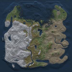 Thumbnail Rust Map: Procedural Map, Size: 4650, Seed: 186866544, 17 Monuments