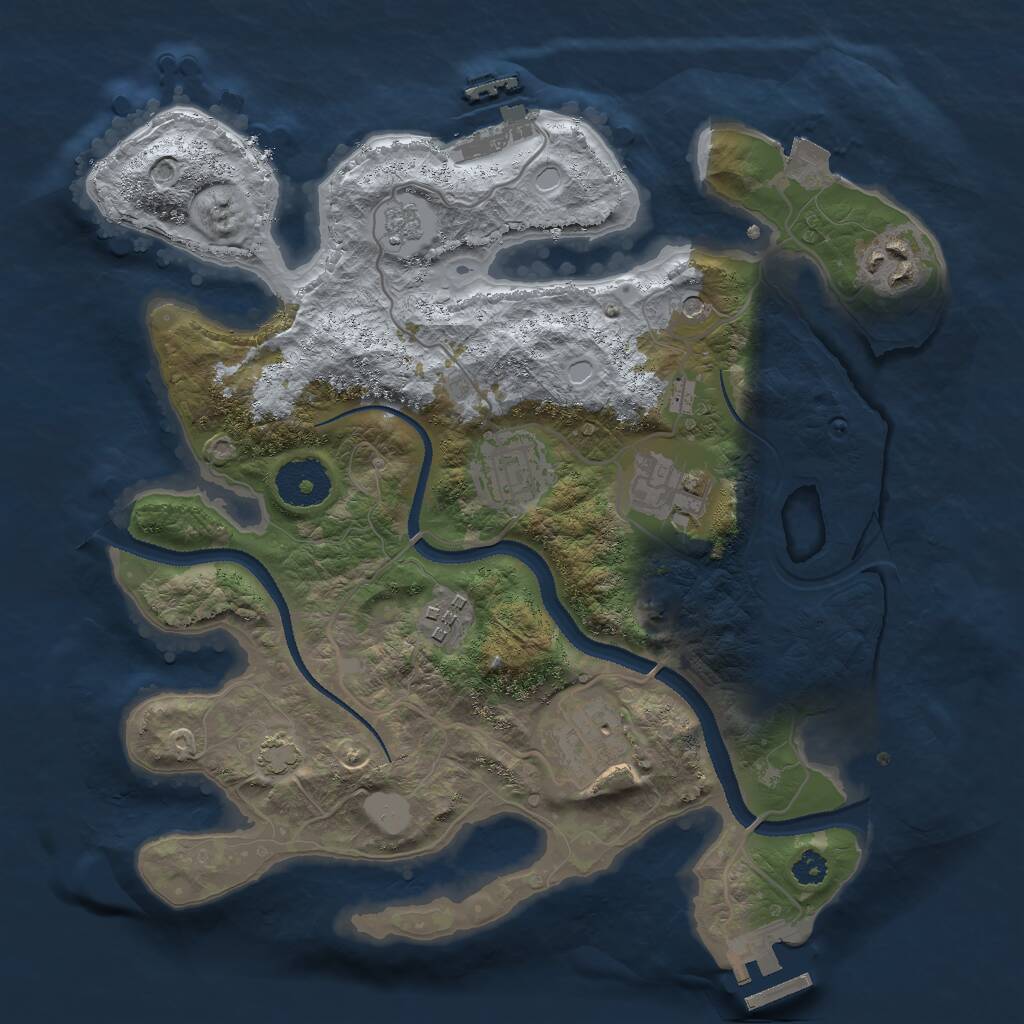 Rust Map: Procedural Map, Size: 3000, Seed: 18398, 11 Monuments