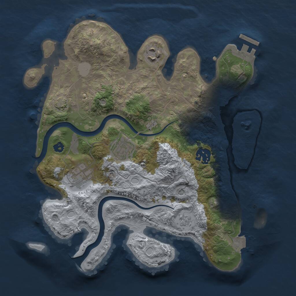 Rust Map: Procedural Map, Size: 2850, Seed: 356745, 9 Monuments