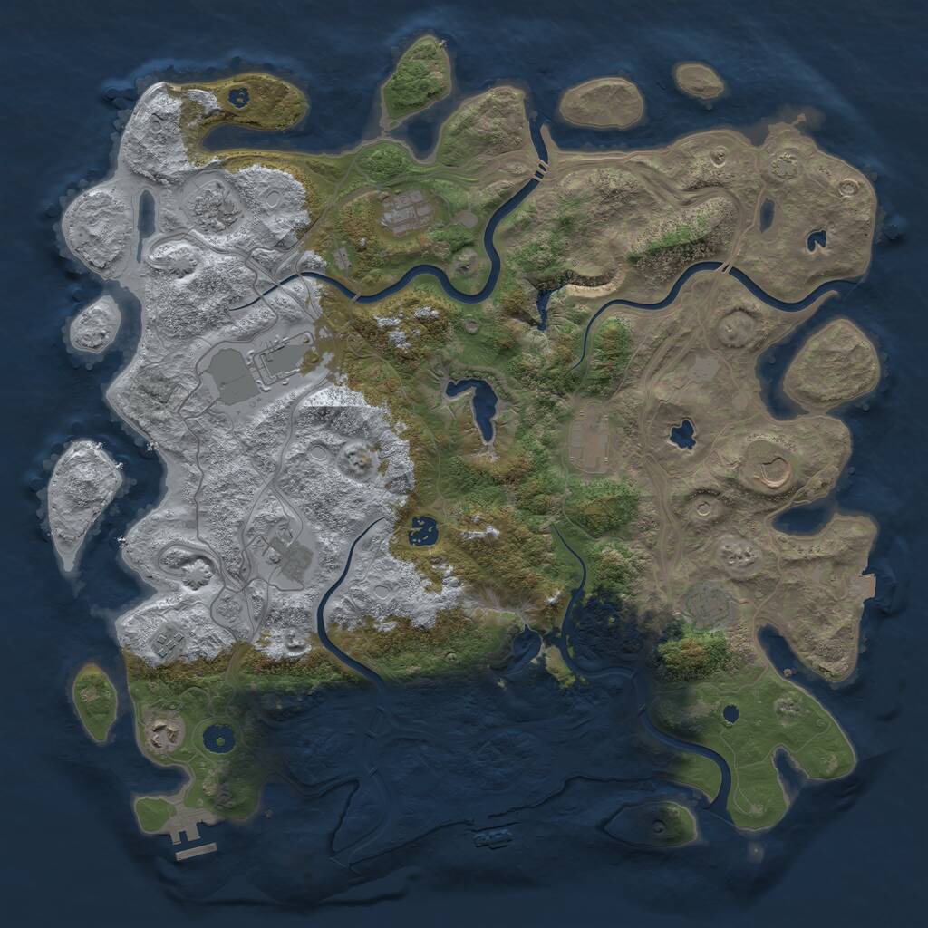 Rust Map: Procedural Map, Size: 4500, Seed: 98489423, 16 Monuments