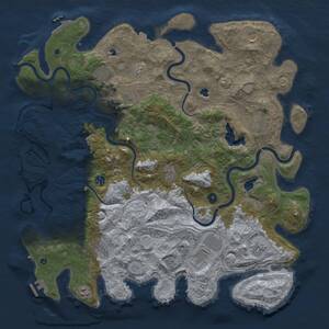 Thumbnail Rust Map: Procedural Map, Size: 4800, Seed: 1305094485, 17 Monuments